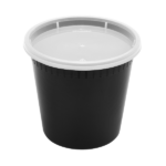 [240 sets] 24 oz Deli Containers with Lids | Injection Molded PP | Black - Image 6
