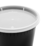 [240 sets] 24 oz Deli Containers with Lids | Injection Molded PP | Black - Image 4
