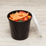 [240 sets] 24 oz Deli Containers with Lids | Injection Molded PP | Black - Image 3