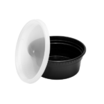 [240 sets] 8 oz Deli Containers with Lids | Injection Molded PP | Black - Image 4
