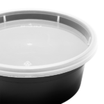 [240 sets] 8 oz Deli Containers with Lids | Injection Molded PP | Black - Image 9