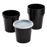 [240 sets] 24 oz Deli Containers with Lids | Injection Molded PP | Black - Image 2