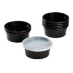 [240 sets] 8 oz Deli Containers with Lids | Injection Molded PP | Black - Image 2