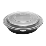 [150 ct] 32 oz PP Round Microwaveable Container, Black - Image 4