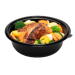 [150 ct] 48 oz PP Round Microwaveable Container, Black - Image 5