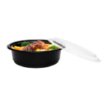 [150 ct] 48 oz PP Round Microwaveable Container, Black - Image 8