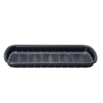 [100 ct] Full Slab Black PP Plastic Rib Container with Clear OPS lid - Image 2