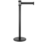 38" Black Guidance Stanchion with 78" Black Retractable Belt - Set of 2 - Image 2