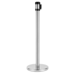 38" Silver Guidance Stanchion with 78" Black Retractable Belt  - Set of 2 - Image 2