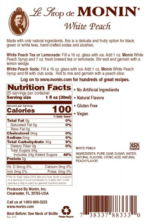 Monin White Peach Syrup - Bottle (1L) - Image 3