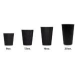 [500 ct] 12 oz Paper Coffee Cups | Ripple | 90 mm | Black - Image 8
