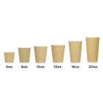 [500 ct] 8 oz Paper Coffee Cups | Ripple | 80 mm | Kraft - Image 8