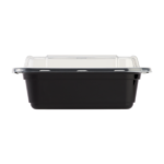 [150 sets] 12 oz PP Plastic Microwavable Rectangular Food Containers & Lids, Black - Image 5
