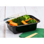 [150 sets] 12 oz PP Plastic Microwavable Rectangular Food Containers & Lids, Black - Image 9