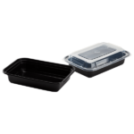 [150 sets] 16 oz PP Injection Molded Microwaveable Rectangular Black Food Containers with lids - Image 5