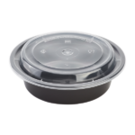[150 sets] 16 oz PP Plastic Microwavable Round Food Containers & Lids, Black - Image 5