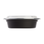 [150 sets] 16 oz PP Plastic Microwavable Round Food Containers & Lids, Black - Image 3