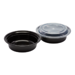 [150 sets] 16 oz PP Plastic Microwavable Round Food Containers & Lids, Black - Image 7