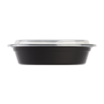 [150 sets] 24 oz PP Plastic Microwavable Round Food Containers & Lids, Black - Image 4
