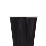 [500 ct] 12 oz Paper Coffee Cups | Ripple | 90 mm | Black - Image 4