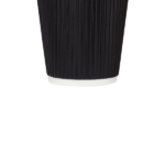 [500 ct] 12 oz Paper Coffee Cups | Ripple | 90 mm | Black - Image 6