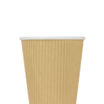 [500 ct] 12 oz Paper Coffee Cups | Ripple | 90 mm | Kraft - Image 4