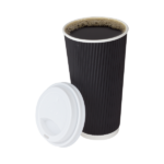 [500 ct] 20 oz Paper Coffee Cups | Ripple | 90 mm | Black - Image 6