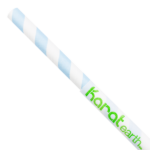 Karat Earth 10.25" Giant Paper Spiral Straw (7mm) Paper Wrapped, Blue & White - 1,200 pcs - Image 2