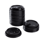 [1,000 ct] 10-24 oz Paper Coffee Cup Lids | 90 mm | Black | Flip-Top - Image 2