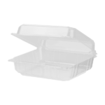 Karat Earth 9''x9" PLA Hinged Container, Clear - 200 pcs - Image 2