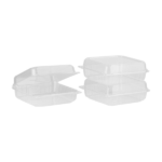 Karat Earth 9''x9" PLA Hinged Container, Clear - 200 pcs