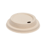 Karat Earth 90mm PFAS Free Bagasse Sipper Dome Lids for 10-24oz Hot Cups, Natural - 500 pcs - Image 6