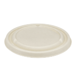Karat Earth Bagasse Flat Lid for 16-24 oz Bagasse Take Out Bowl, Round - 500 pcs - Image 2