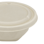 Karat Earth Bagasse Flat Lid for 16-24 oz Bagasse Take Out Bowl, Round - 500 pcs - Image 6