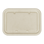 Karat Earth Bagasse Flat Lid for 16-24 oz Bagasse Take Out Container, Rectangular - 500 pcs - Image 3