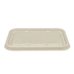 Karat Earth Bagasse Flat Lid for 16-24 oz Bagasse Take Out Container, Rectangular - 500 pcs - Image 2
