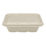 Karat Earth Bagasse Flat Lid for 16-24 oz Bagasse Take Out Container, Rectangular - 500 pcs - Image 5