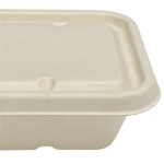 Karat Earth Bagasse Flat Lid for 16-24 oz Bagasse Take Out Container, Rectangular - 500 pcs - Image 6