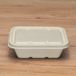 Karat Earth Bagasse Flat Lid for 16-24 oz Bagasse Take Out Container, Rectangular - 500 pcs - Image 7