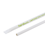 Karat Earth 9" Giant Paper Straw (7mm) Wrapped, White - 1,200 pcs - Image 2