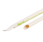 Karat Earth 9" Diagonal Cut Colossal Paper Straw Paper Wrapped, White - 1,600 pcs - Image 3