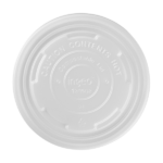 Karat Earth 114.6mm Compostable Flat Lids for 12-16oz Paper Food Container & 24-32oz Gourmet Food Container - 500 pcs - Image 3