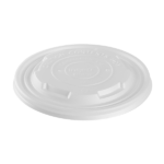 Karat Earth 114.6mm Compostable Flat Lids for 12-16oz Paper Food Container & 24-32oz Gourmet Food Container - 500 pcs - Image 2