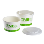 Karat Earth 114.6mm Compostable Flat Lids for 12-16oz Paper Food Container & 24-32oz Gourmet Food Container - 500 pcs - Image 4