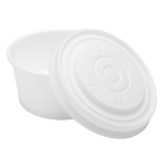 Karat Earth 62mm Compostable Flat Lid for 2 oz Eco-Friendly Paper Portion Cup - 2,000 pcs - Image 3