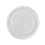 Karat Earth 75.3mm Flat Lid for 4oz Compostable Paper Food Container & Paper Portion Cups - 1,000 pcs - Image 3