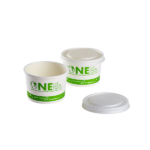 Karat Earth 75.3mm Flat Lid for 4oz Compostable Paper Food Container & Paper Portion Cups - 1,000 pcs - Image 4