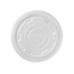 Karat Earth 90.8mm Compostable Flat Lids for 6-10 oz Paper Food Container, White - 1,000 pcs - Image 3