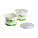 Karat Earth 90.8mm Compostable Flat Lids for 6-10 oz Paper Food Container, White - 1,000 pcs - Image 4