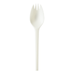 Karat Earth Medium-Heavy Weight CPLA Compostable Spork Wrapped, White - 750 pcs - Image 2